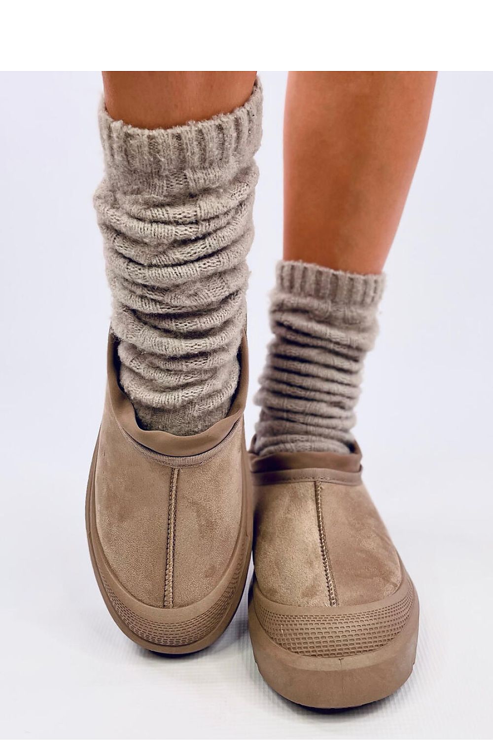 Luxury Inello Women's Short Snow Boots featuring thick fur lining, adjustable welt, and eco-friendly suede material, perfect for cold weather.