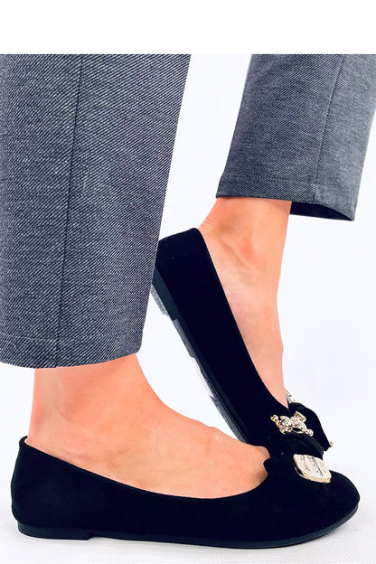 Chic women's ballerina shoes by Inello, showcasing ecological suede material with a soft inner insole, combining fashion and comfort effortlessly.