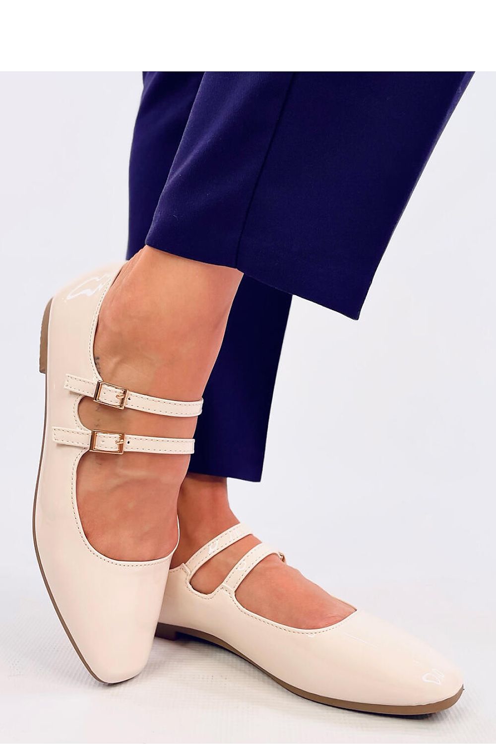 Chic Mary Jane Ballet Flats by Inello, crafted from sustainable patent leather with refined square toes for a timeless look.