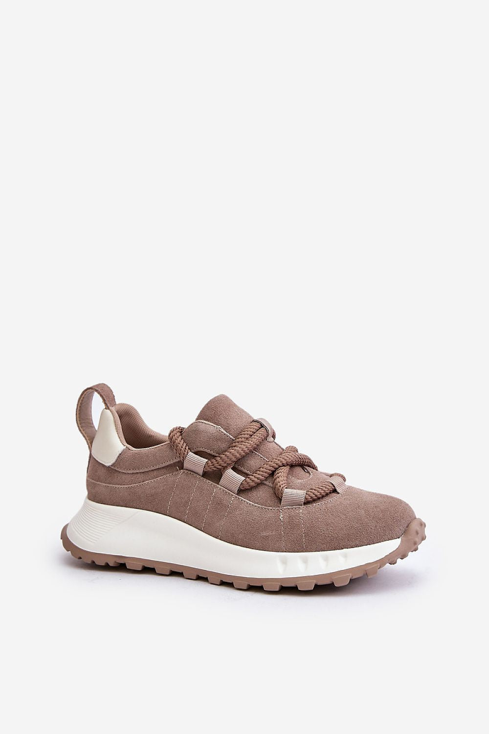Luxury women's suede sneakers with platform and thick lacing by Step in Style, perfect for comfortable everyday wear.