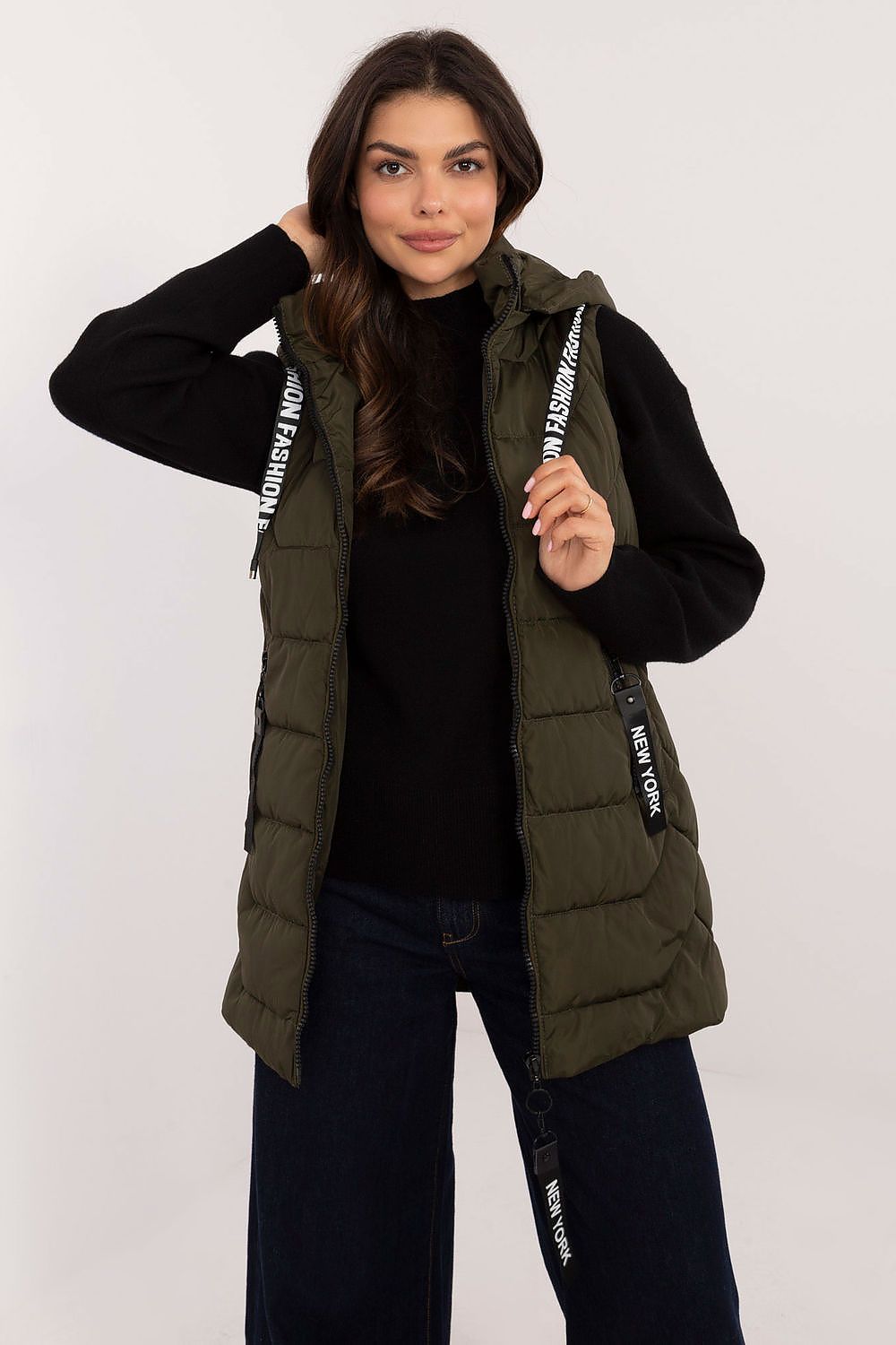 Factory Price stylish zippered vest with unique quilted texture and synthetic insulation, ideal for luxurious comfort in winter.