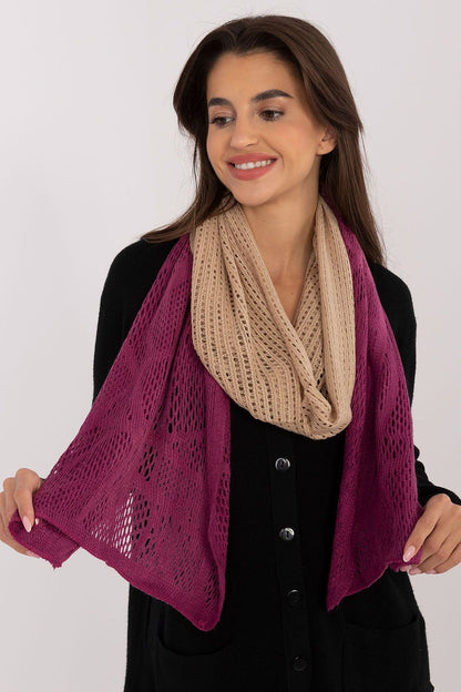 Luxury 190 cm openwork scarf from AT, featuring a unique blend of 80% cotton and 20% wool, ideal for enhancing both casual and formal outfits.