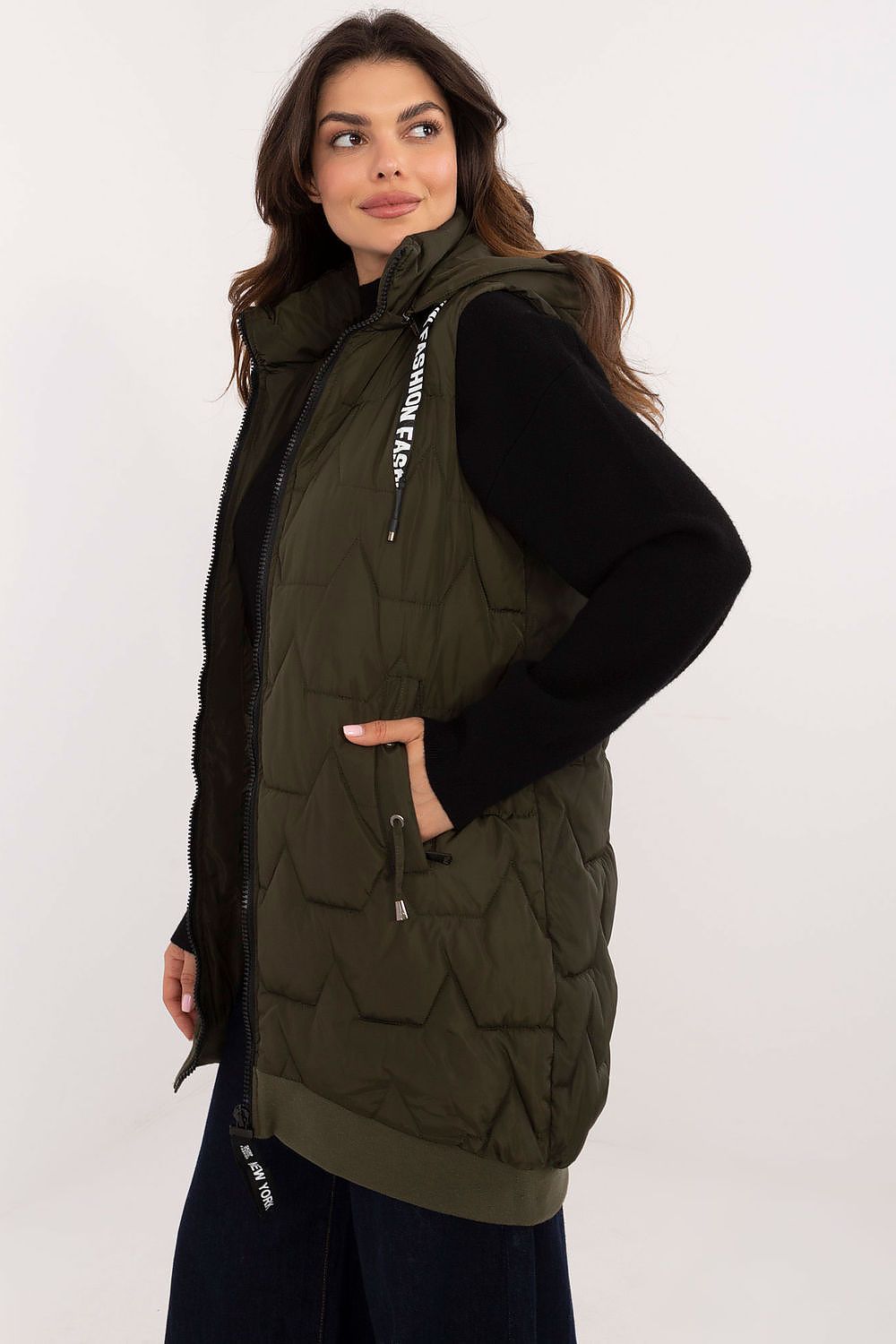 Stylish women's quilted vest showcasing thermal comfort, designed by Factory Price for every casual occasion.
