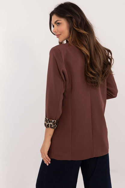 Stylish lined long sleeve jacket for women by Italy Moda, embodying elegance with a modern, buttonless design.
