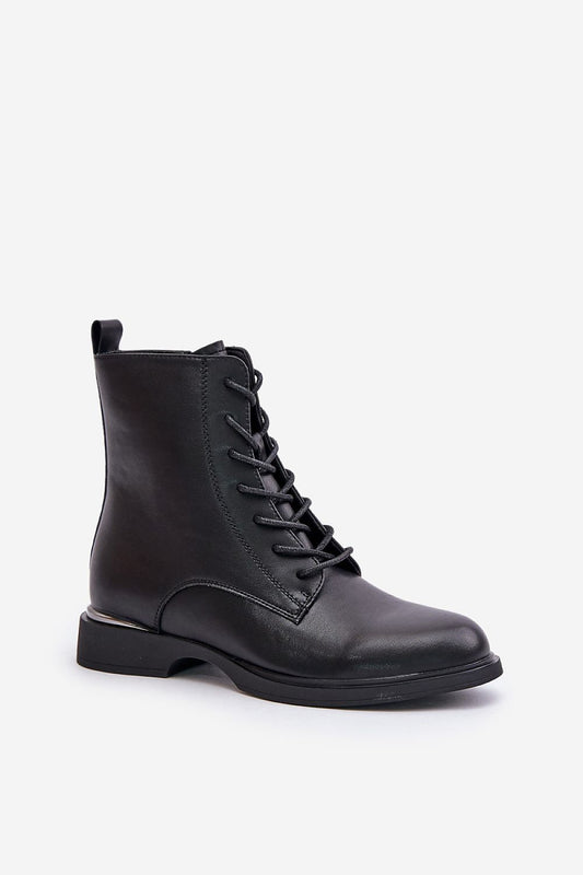 Elegant Vinceza Women's Natural Leather Boots with a sleek zipper and lacing detail, designed for everyday luxury and comfort.