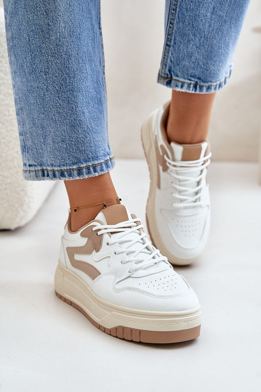 Luxurious women's eco leather sneakers with platform by Step in Style, featuring soft foam insole and rounded nose pads for ultimate comfort.