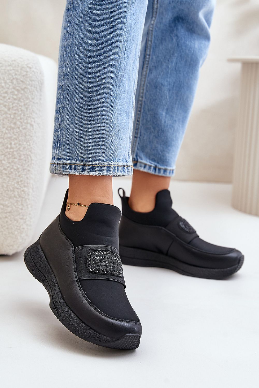 Elegant women's suede sneakers with thick lacing and platform design by Step in Style, ideal for elevating your everyday outfit.