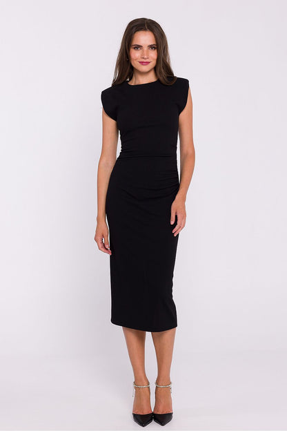 Stylove luxury midi dress accentuating the silhouette with exquisite pleats, ideal for any chic occasion.