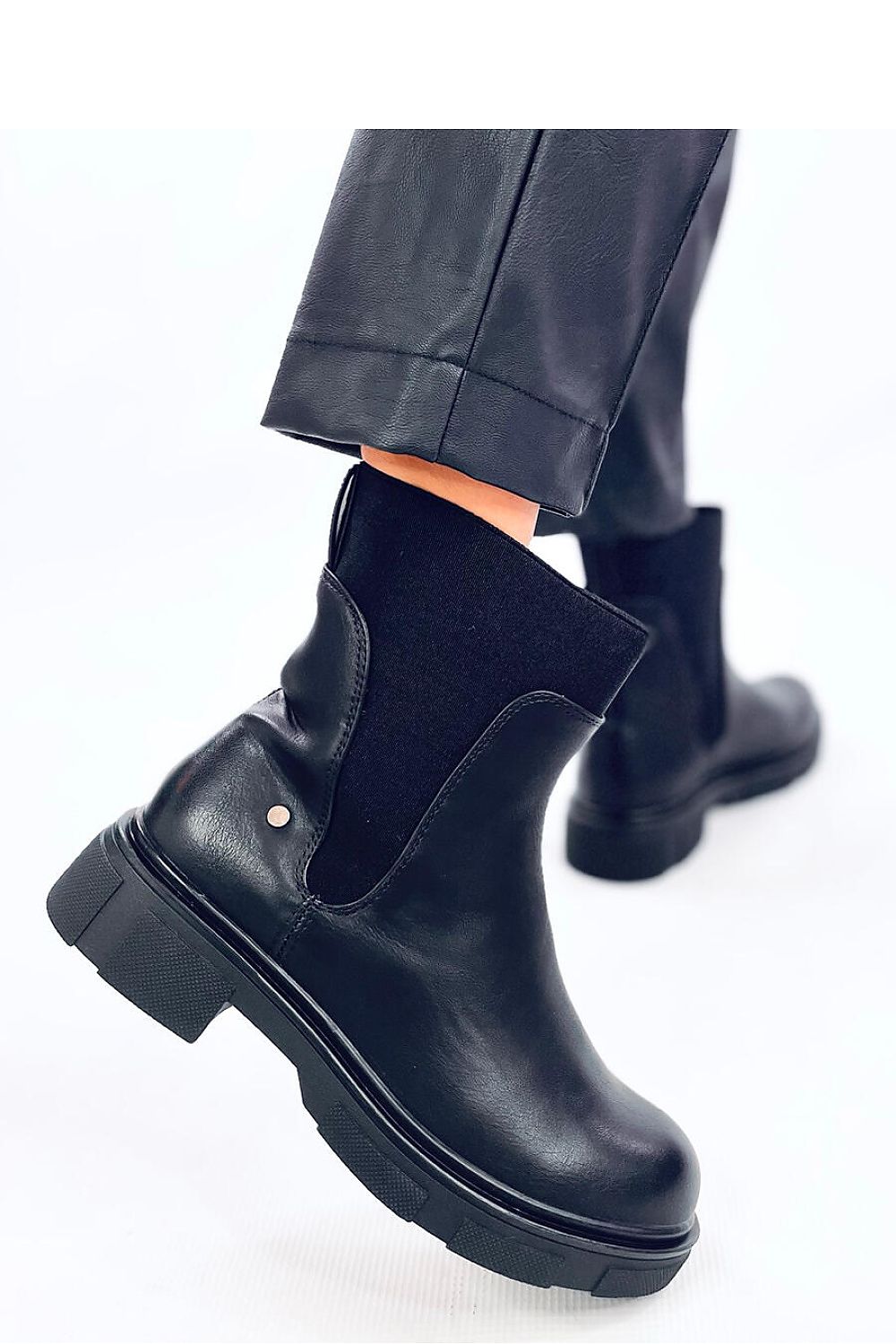 Inello Women's Lace-Up Jodhpur Boots in Black Eco-Leather and Khaki Suede, offering a luxurious blend of comfort and timeless style.