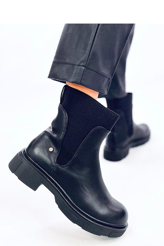 Inello Women's Lace-Up Jodhpur Boots in Black Eco-Leather and Khaki Suede, offering a luxurious blend of comfort and timeless style.