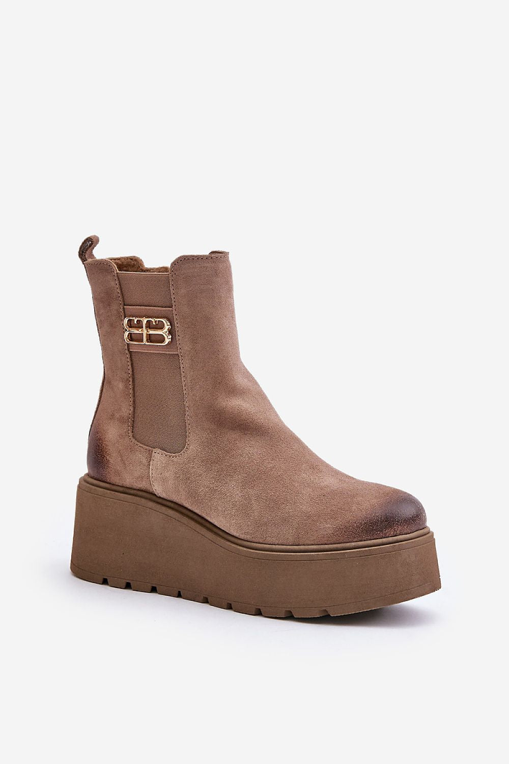 Luxury Women's Natural Suede Buskin Boots by Step in Style, featuring felt insulation and a chic 6.5cm heel, perfect for elegant winter styling.