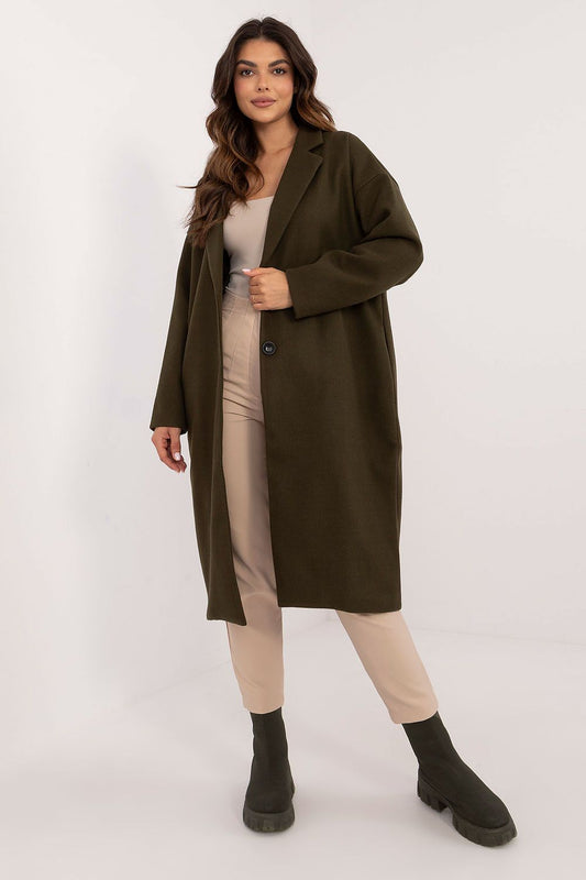 Elegant Och Bella Women's Over-The-Knee Coat showcasing a classic single-breasted style made from high-quality polyester, perfect for luxurious everyday wear.