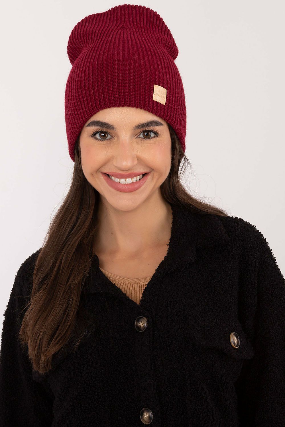 Sophisticated Rue Paris Classic Acrylic Beanie Hat, featuring a stylish cut and discreet branding, perfect for versatile fashion.