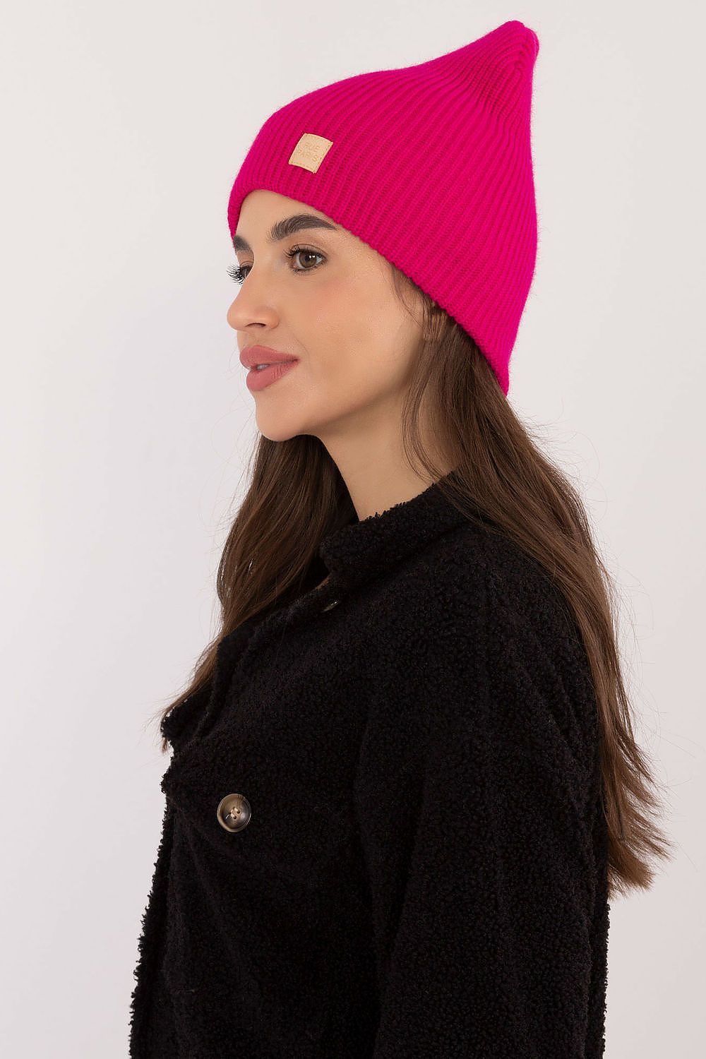 Elegant classic acrylic beanie hat by Rue Paris, showcasing a soft fabric and timeless design, perfect for luxury winter fashion.