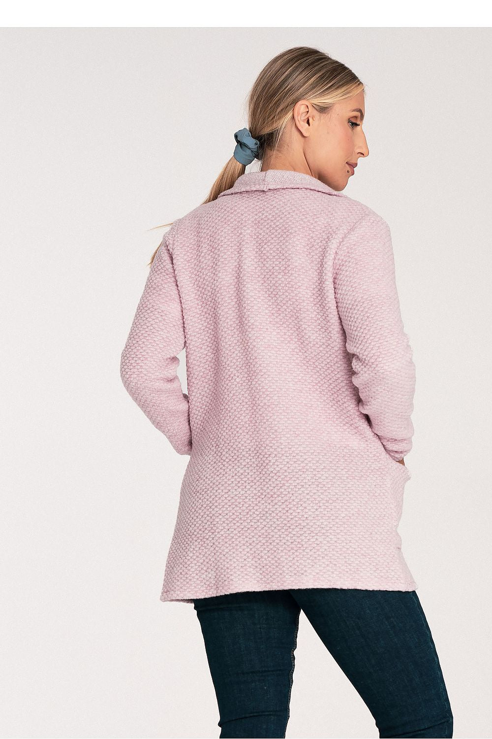 Chic Figl wool blend cardigan showcasing a soft and structured knit, perfect for layering in luxury, designed with convenient side pockets and a relaxed silhouette.