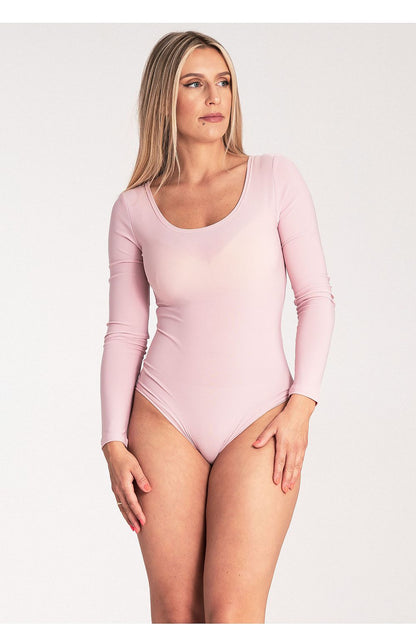 Figl luxury shapewear bodysuit showcasing a flattering silhouette with long sleeves and a sophisticated boat neckline.