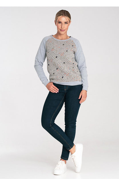 High-quality Figl blouse crafted from 98% cotton, adorned with a chic wool effect insert for a sophisticated look.