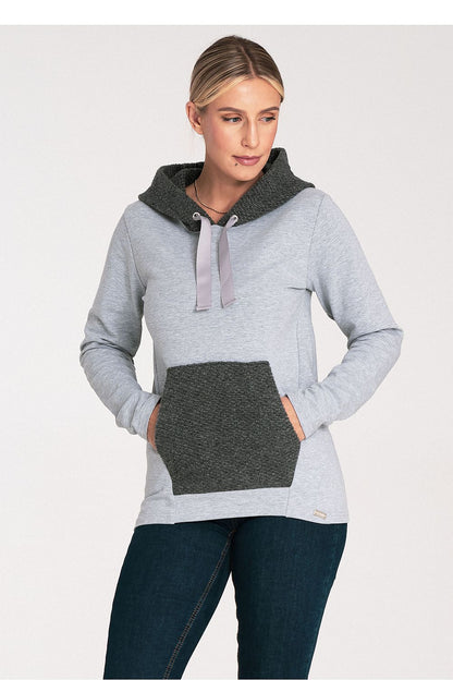 Luxury Figl cotton sweatshirt featuring a wool hood and kangaroo pocket, perfect for chic and comfortable casual wear.