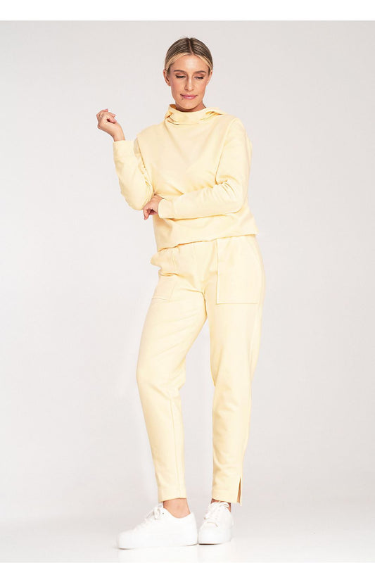 Elegant wide elastic waistband of Luxury Cotton Tapered Tracksuit Trousers by Figl.