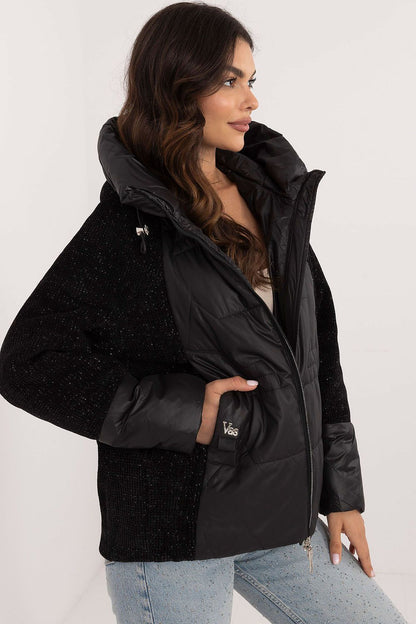 Chic women's casual jacket from MBM crafted in lightweight polyester, perfect for layering in cool weather, showcasing a fashionable design with a functional hood.