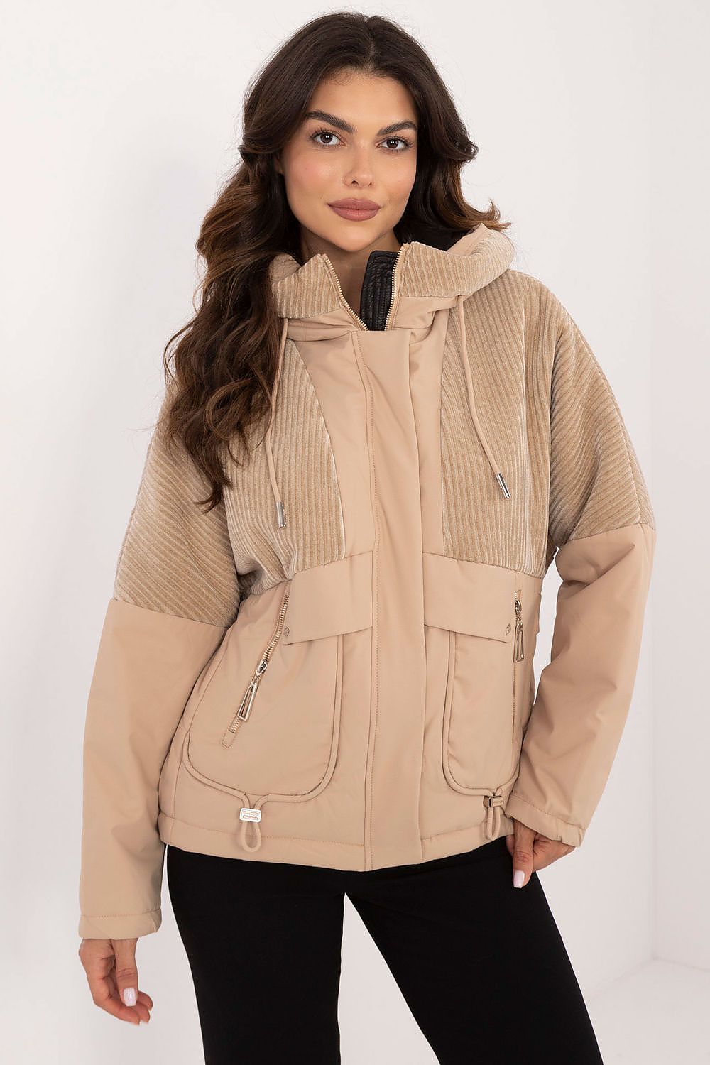 Luxury women's quilted transitional jacket with hood by MBM, showcasing a modern casual style perfect for autumn and winter outings.