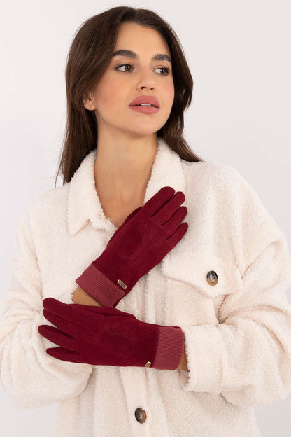 Fashionable ribbed fingerless gloves with a beautiful flower detail, perfect for smartphone operation, created by AT for stylish and practical winter wear.