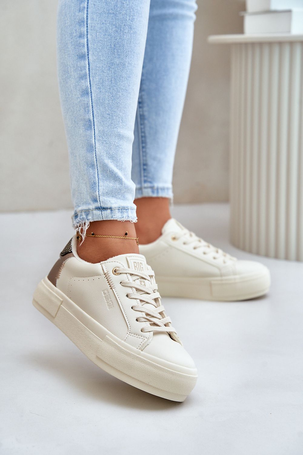 Elegant Women's BIG STAR Eco Leather Platform Sneakers, featuring a stylish 6.5cm height, perfect for the autumn-winter season by Step in Style.