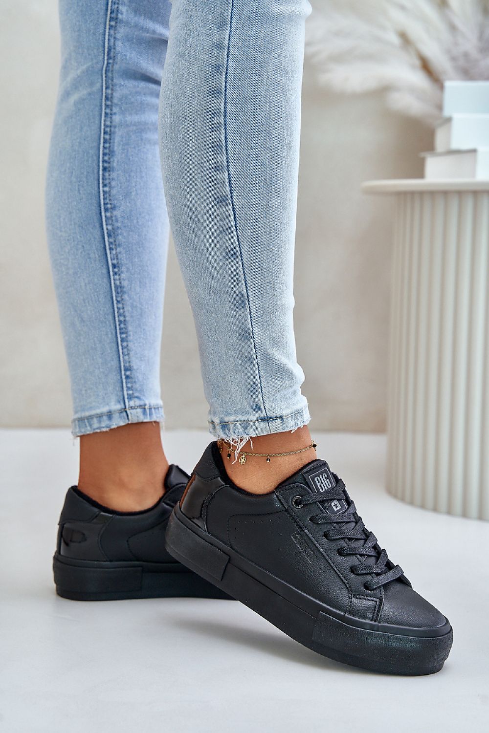 Chic BIG STAR Women's Eco Leather Platform Sneakers, 6.5cm Height, showcasing a luxurious autumn-winter style, perfect for enhancing your wardrobe, available from Step in Style.