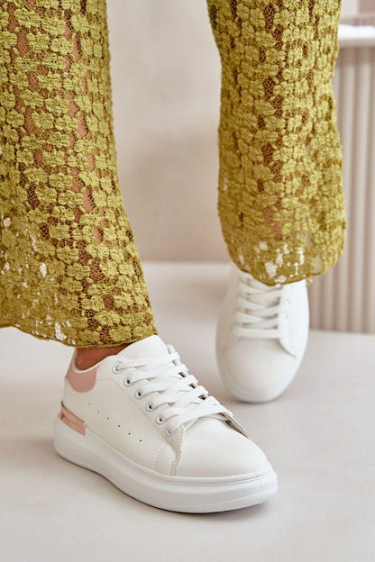 Fashionable and eco-friendly women's low sneakers featuring a luxurious mirrored platform, designed by Step in Style.