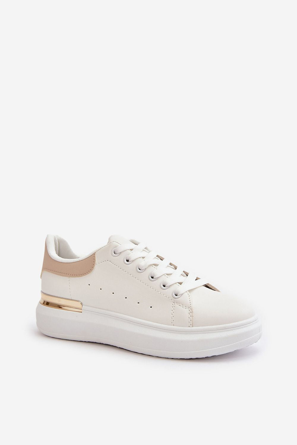 Stylish Women's eco leather low sneakers with mirrored platform by Step in style, perfect for everyday glamour.