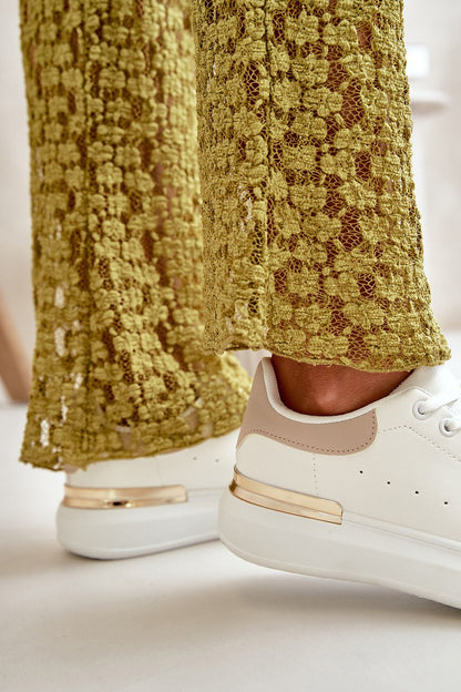 Chic Women's low sneakers in eco leather featuring a modern mirrored platform by Step in style, excellent for elevating casual outfits.