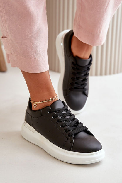 Elegant Women's eco leather sneakers with a luxurious mirrored platform, designed by Step in style for the fashion-forward woman.