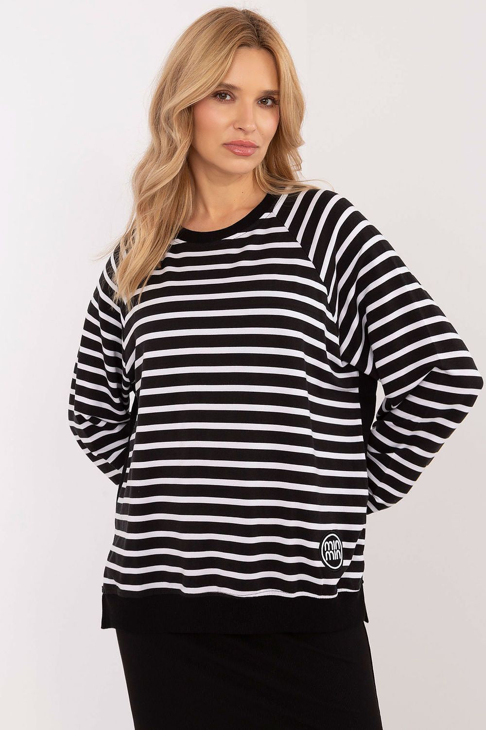 Elegant striped blouse by Relevance, crafted from luxurious micro modal and elastane for ultimate comfort and a refined fit. Perfect for casual wear with long sleeves and a classic round neckline.