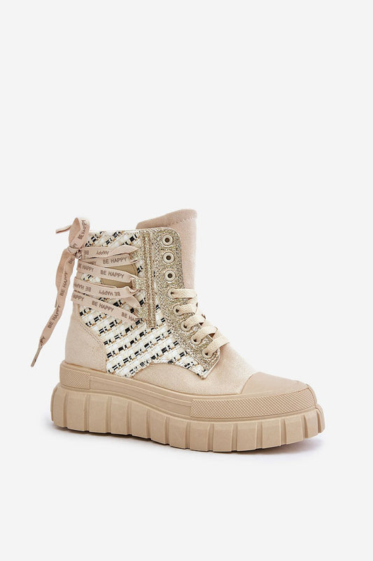 Luxury women's high-top sneakers in eco-suede with a stylish zipper closure and 5 cm platform by Step in Style, perfect for a chic modern look.