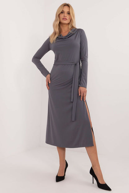 Elegant Lakerta Midi Dress for women featuring a classic long sleeve design, perfect for formal and professional occasions.