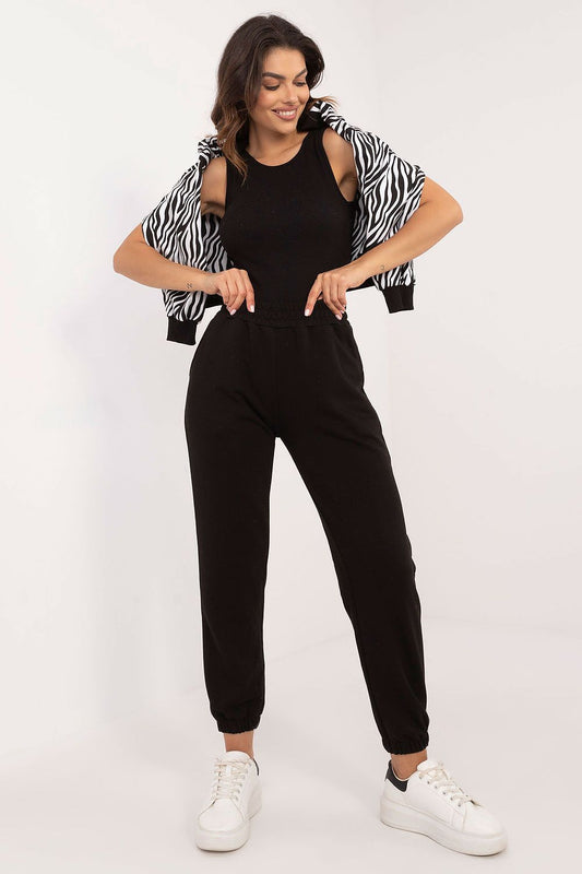 Close-up of the high-quality fabric blend of cotton and polyester in the Women's Casual Set, showcasing durability and comfort, curated by Factory Price.