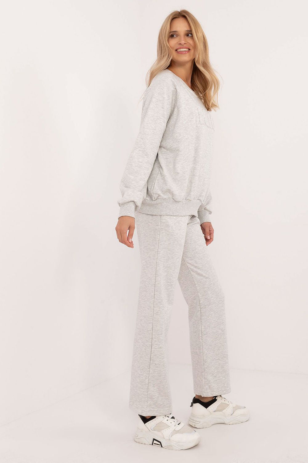 High waist straight leg pants from the Luxury Women's Casual Tracksuit Set by Factory Price, designed for comfort and elegance.