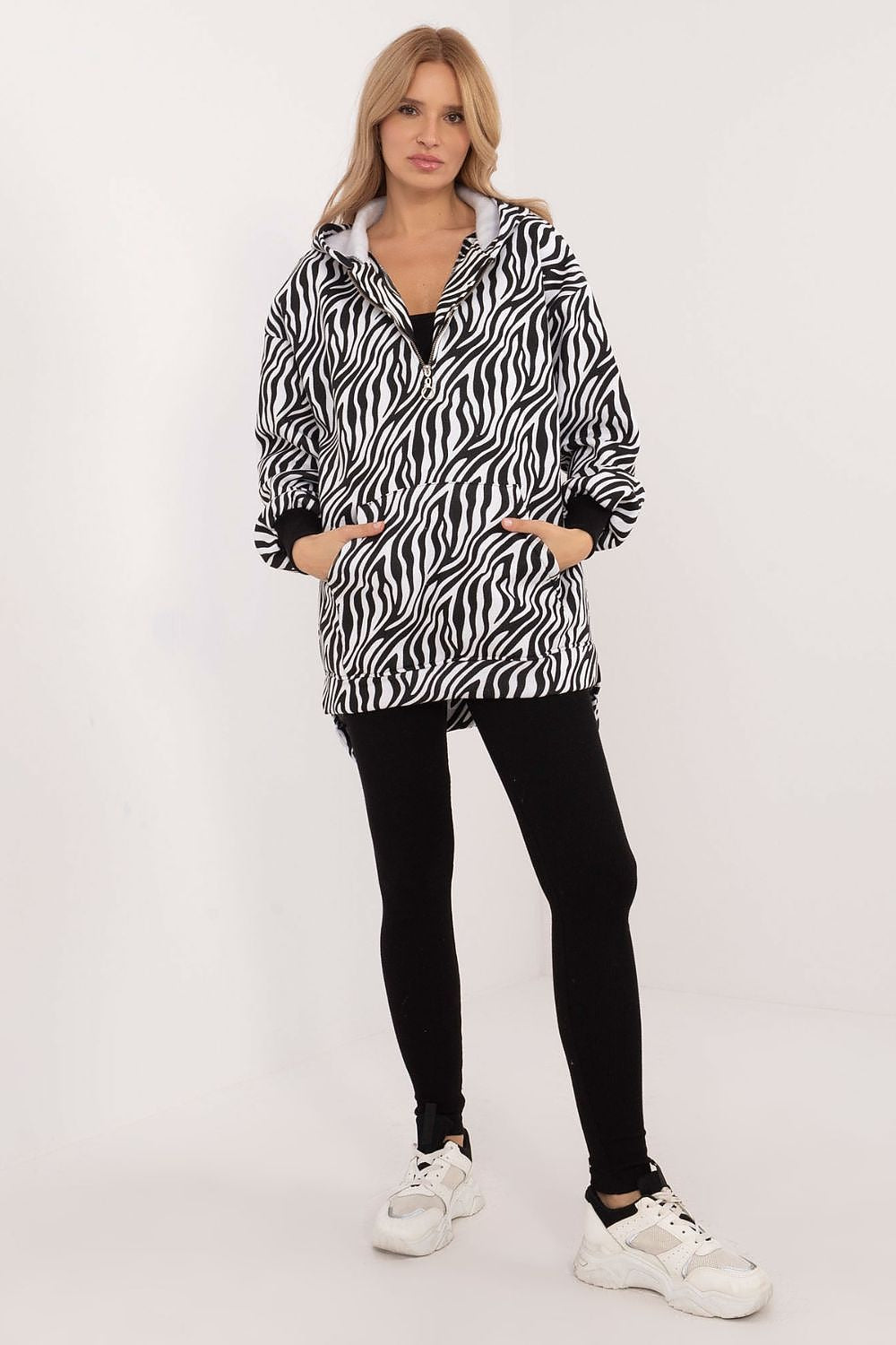 Elegant ensemble of Luxury Women's 3-Piece Casual Set by Factory Price, showcasing a comfortable blend of cotton and polyester in a sophisticated T-shirt, insulated sweatshirt, and high-rise leggings.