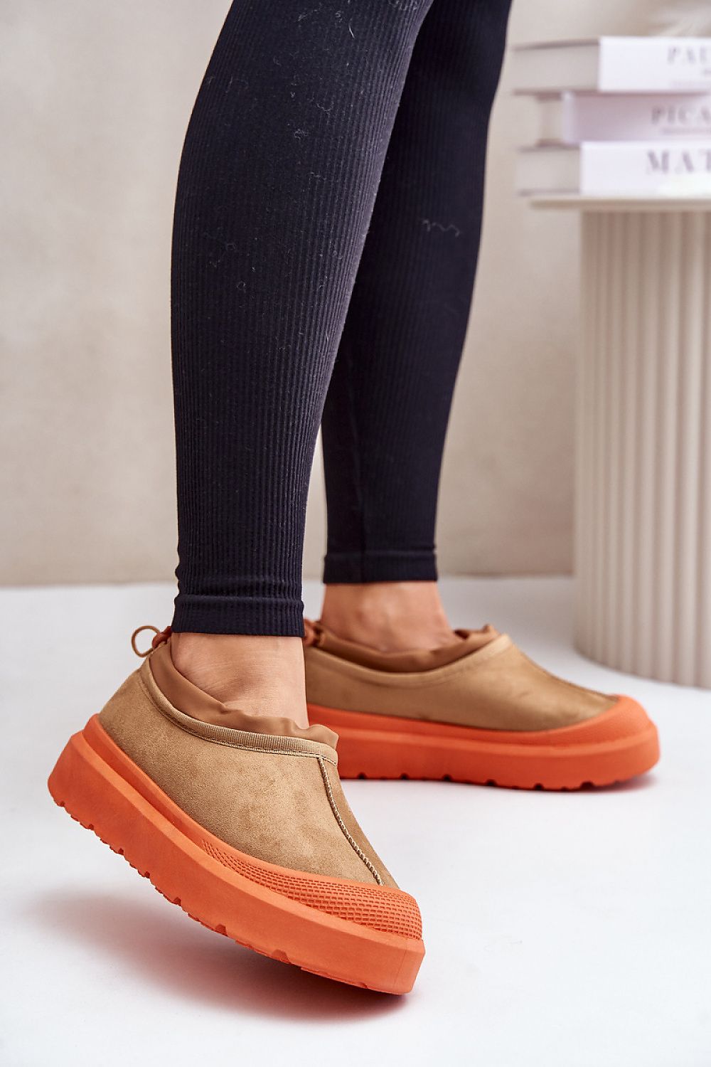 Luxury warm snow boots by Step in style featuring thick fur lining and stylish drawstring design, perfect for winter walks.