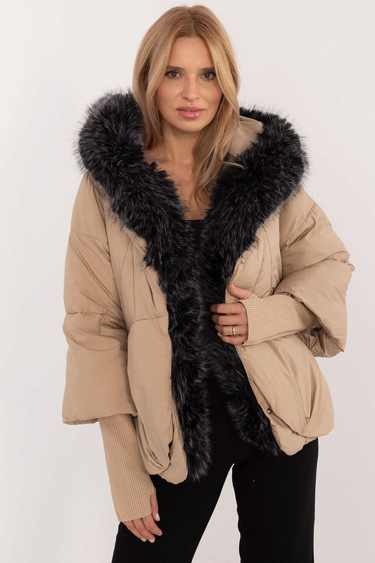 Luxury MBM Women's Casual Jacket featuring a detachable hood and cuffs, crafted from durable polyester, perfect for cold weather styling. Available in sizes S to XL.