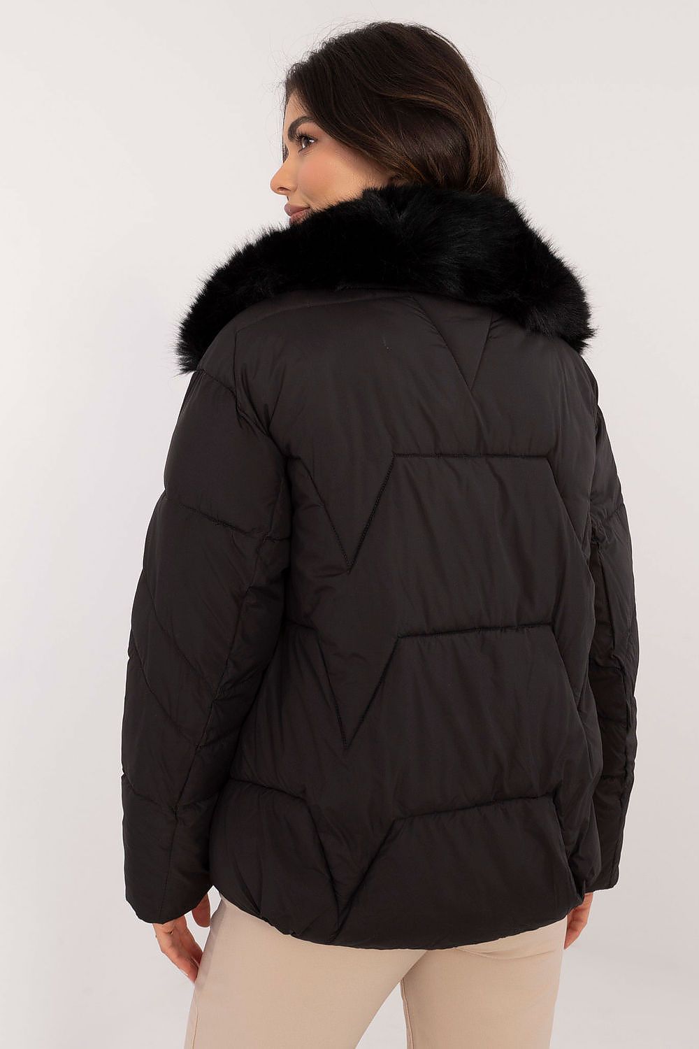Sophisticated women's quilted jacket featuring a fur collar, crafted by MBM, offering comfort and style for the fashion-forward.