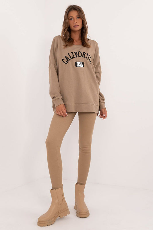 Elegant women's high rise casual sweatshirt and ribbed leggings set featured by Factory Price, perfect for stylish everyday wear.