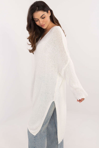 Och Bella Women's Asymmetrical Hem Sweater in luxurious wool blend, showcasing elegant casual comfort for a fashionable look.