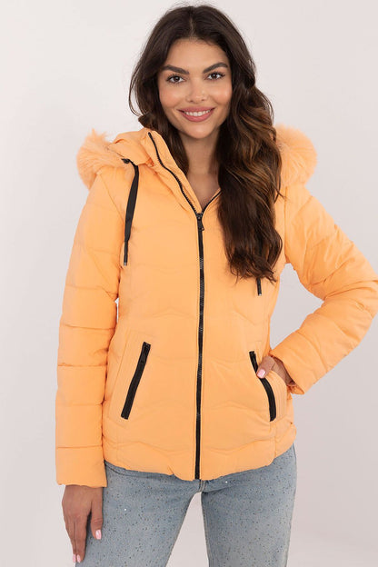 Elegant women's short quilted jacket with hood from Factory Price, crafted from premium polyester and insulated with warm synthetic down, perfect for stylish winter wear.