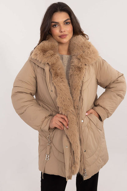 Luxurious MBM women's quilted jacket with detachable fur coat, available in sizes S, M, L, and XL, perfect for autumn and winter outings.