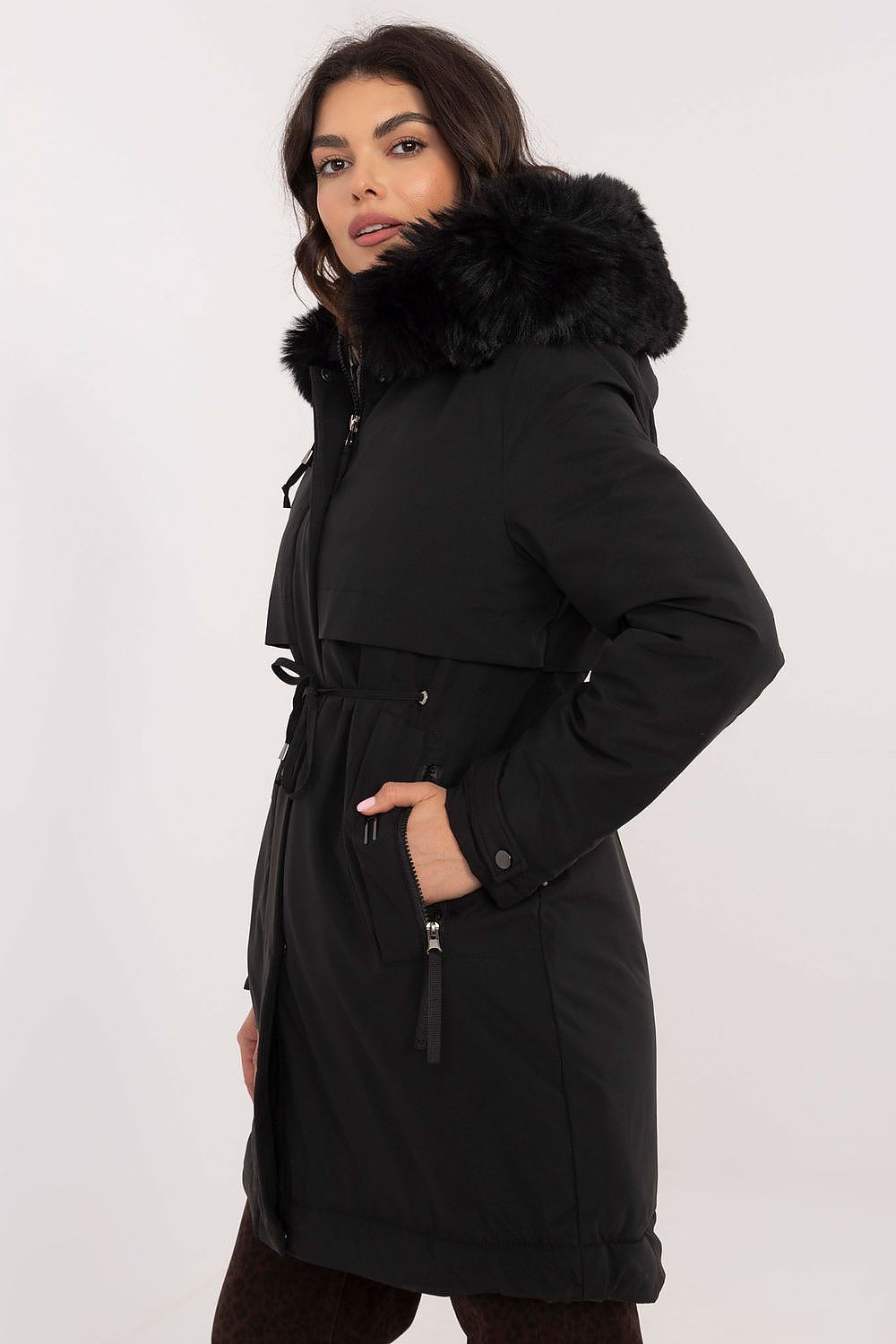 Stylish and warm quilted jacket with detachable elements, presented by Factory Price for sophisticated winter wear.