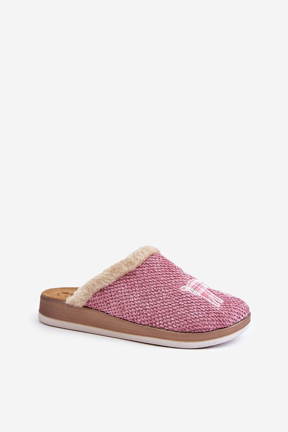 Stylish Women's INBLU Home Slippers in plush textile material, boasting a natural leather footbed for superior comfort, from Step in Style.