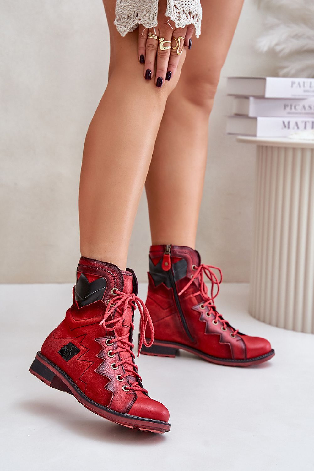 Elegant Maciejka women's natural leather boots featuring a luxurious sheepskin lining, designed for comfort and warmth, ideal for autumn and winter.