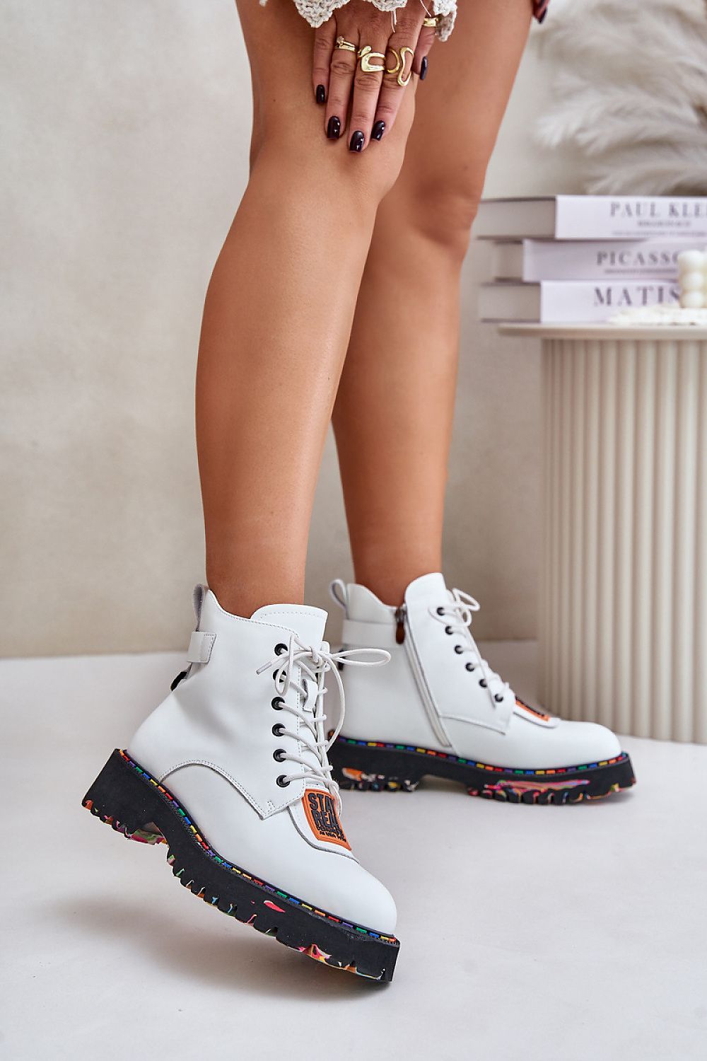 Luxury Natural Leather Trapper Boots with Zipper and Laces by Step in Style, crafted in high-quality leather, perfect for colder days, showcasing elegance and functionality.