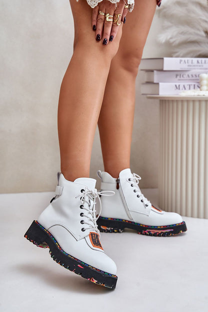 Luxury Natural Leather Trapper Boots with Zipper and Laces by Step in Style, crafted in high-quality leather, perfect for colder days, showcasing elegance and functionality.